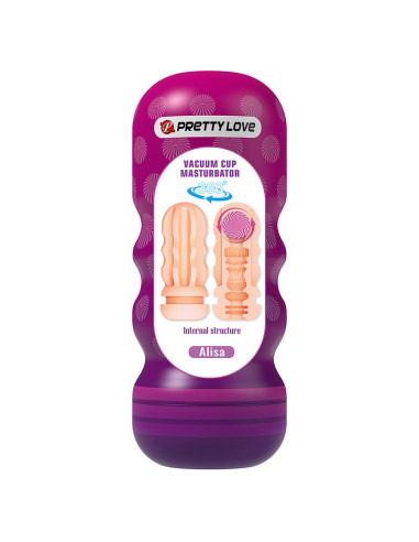 PRETTY LOVE VAGINAL SMOOTHING MASTURBATOR WITH SUCTION CUP AND INTERNAL TEXTURES