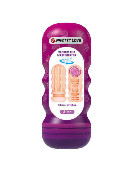 PRETTY LOVE VAGINAL SMOOTHING MASTURBATOR WITH SUCTION CUP AND INTERNAL TEXTURES