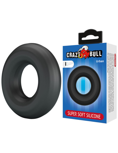 CRAZY BULL URBAN SUPER SOFT SILICONE COCK RING BLACK