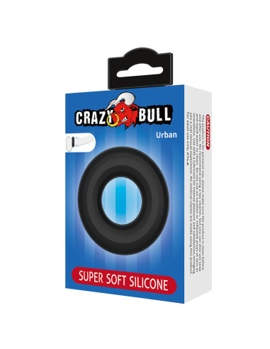CRAZY BULL URBAN SUPER SOFT SILICONE COCK RING BLACK