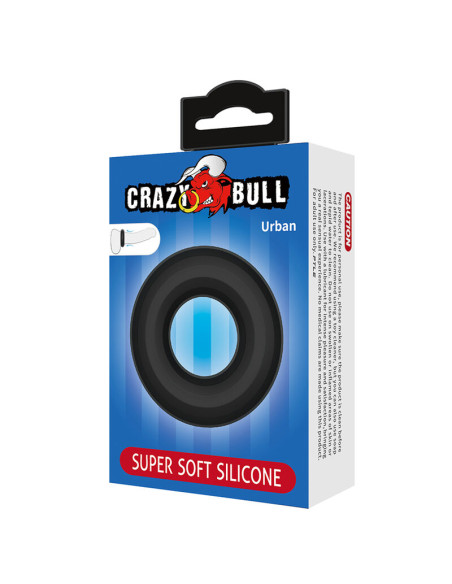 CRAZY BULL URBAN SUPER SOFT SILICONE COCK RING BLACK