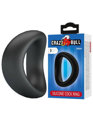 CRAZY BULL VALEN ERGONOMIC SILICONE COCK RING BLACK