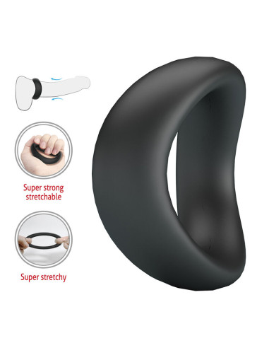 CRAZY BULL VALEN ERGONOMIC SILICONE COCK RING BLACK