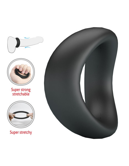 CRAZY BULL VALEN ERGONOMIC SILICONE COCK RING BLACK