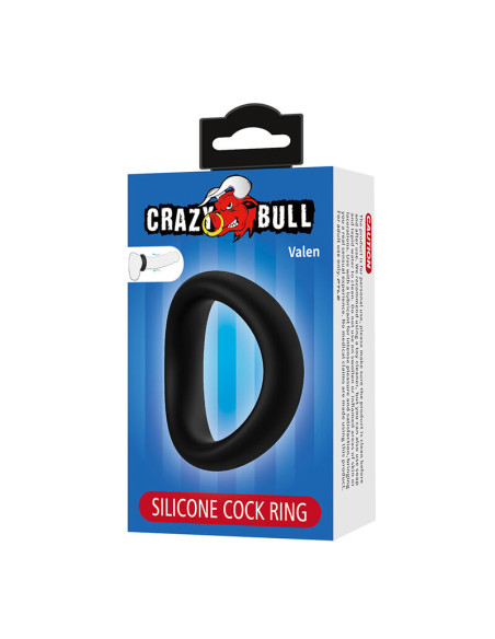 CRAZY BULL VALEN ERGONOMIC SILICONE COCK RING BLACK