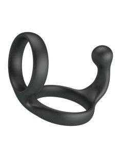CRAZY BULL FLORIAN DOUBLE COCK AND BALL RING BLACK