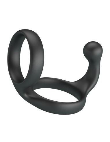 CRAZY BULL FLORIAN DOUBLE COCK AND BALL RING BLACK