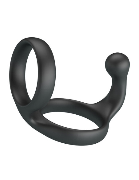 CRAZY BULL FLORIAN DOUBLE COCK AND BALL RING BLACK