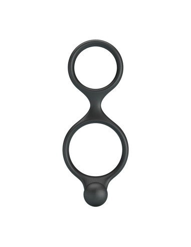 CRAZY BULL FLORIAN DOUBLE COCK AND BALL RING BLACK