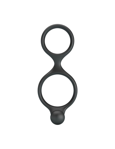 CRAZY BULL FLORIAN DOUBLE COCK AND BALL RING BLACK