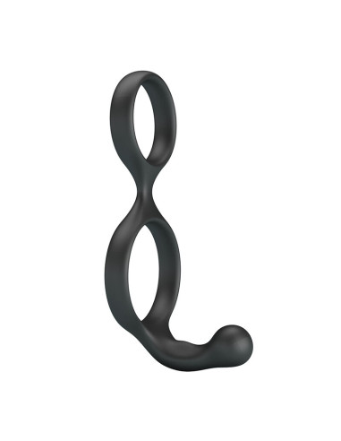 CRAZY BULL FLORIAN DOUBLE COCK AND BALL RING BLACK