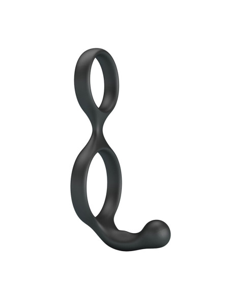 CRAZY BULL FLORIAN DOUBLE COCK AND BALL RING BLACK