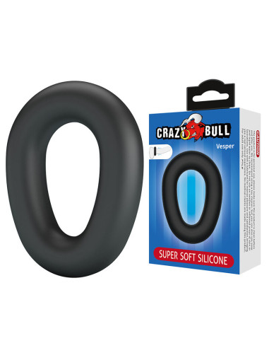 CRAZY BULL VESPER SUPER SOFT SILICONE COCK RING BLACK