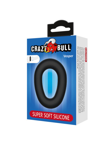 CRAZY BULL VESPER SUPER SOFT SILICONE COCK RING BLACK