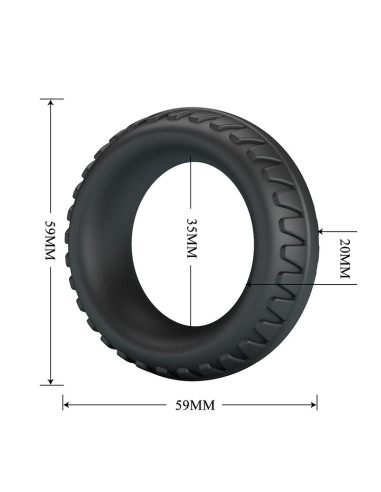 CRAZY BULL MERRITT TEXTURED SILICONE COCK RING BLACK