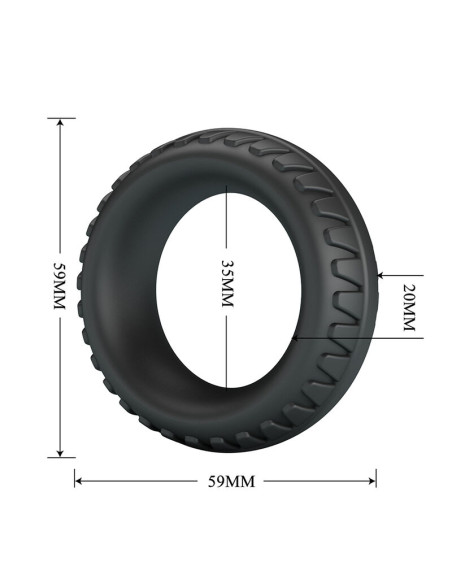 CRAZY BULL MERRITT TEXTURED SILICONE COCK RING BLACK