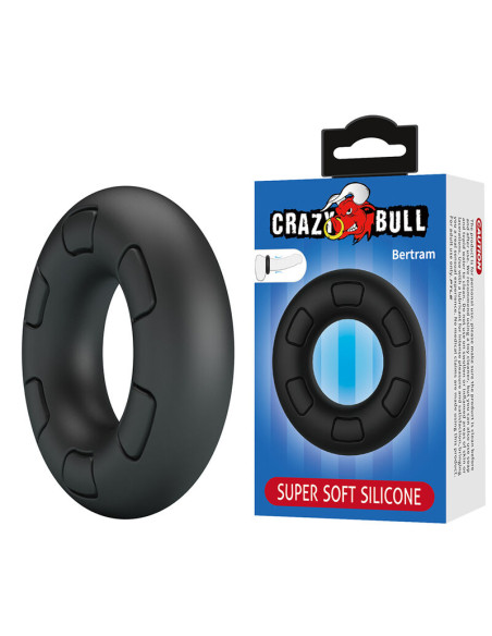 CRAZY BULL BERTRAM SUPER SOFT SILICONE COCK RING BLACK