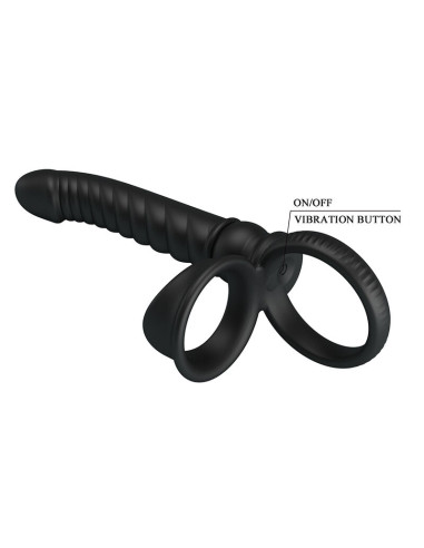 PRETTY LOVE MERRITT ANAL VIBRATOR WITH RING AND VIBRATION BLACK