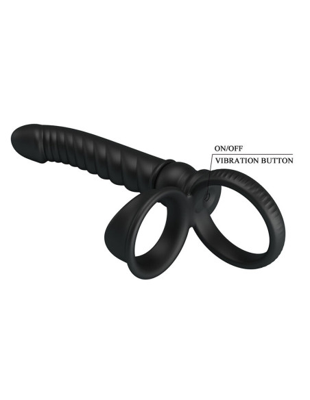 PRETTY LOVE MERRITT ANAL VIBRATOR WITH RING AND VIBRATION BLACK