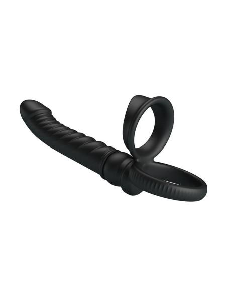PRETTY LOVE MERRITT ANAL VIBRATOR WITH RING AND VIBRATION BLACK