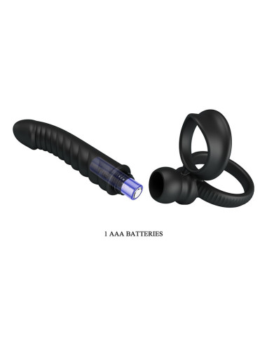PRETTY LOVE MERRITT ANAL VIBRATOR WITH RING AND VIBRATION BLACK