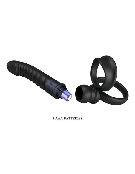 PRETTY LOVE MERRITT ANAL VIBRATOR WITH RING AND VIBRATION BLACK