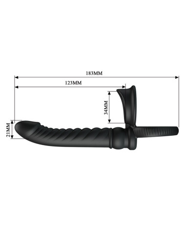 PRETTY LOVE MERRITT ANAL VIBRATOR WITH RING AND VIBRATION BLACK