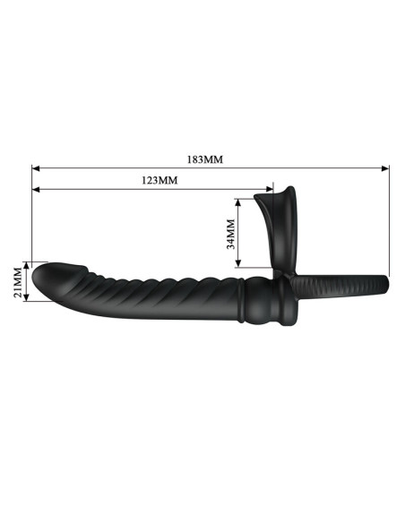 PRETTY LOVE MERRITT ANAL VIBRATOR WITH RING AND VIBRATION BLACK