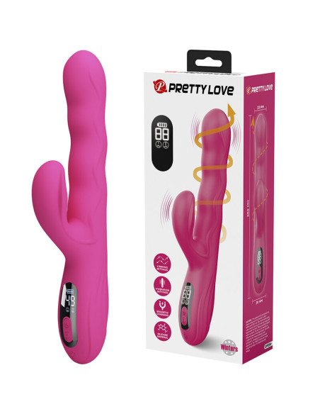 PRETTY LOVE WINTERS MULTIFUNCTION RABBIT VIBRATOR WITH LED DISPLAY PINK