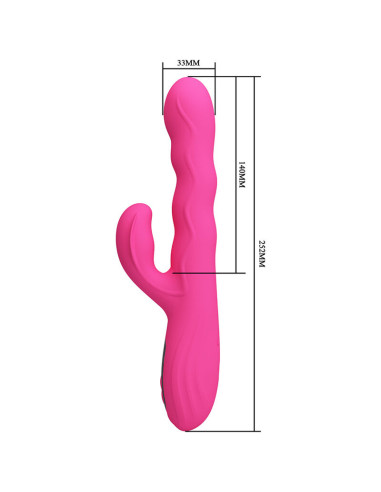 PRETTY LOVE WINTERS MULTIFUNCTION RABBIT VIBRATOR WITH LED DISPLAY PINK