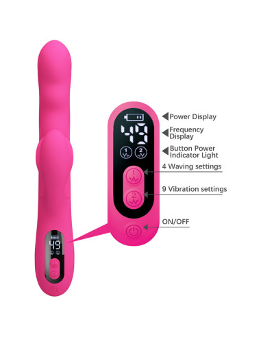 PRETTY LOVE WINTERS MULTIFUNCTION RABBIT VIBRATOR WITH LED DISPLAY PINK