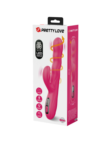 PRETTY LOVE WINTERS MULTIFUNCTION RABBIT VIBRATOR WITH LED DISPLAY PINK