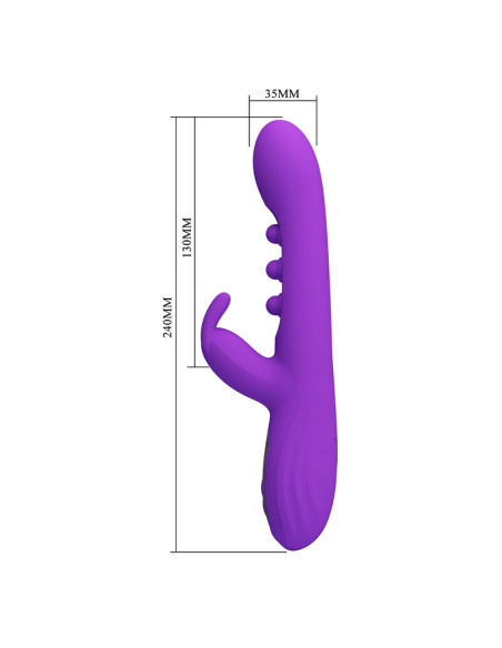 PRETTY LOVE SABIEN RABBIT VIBRATOR WITH TAPPING STIMULATION AND PURPLE LED