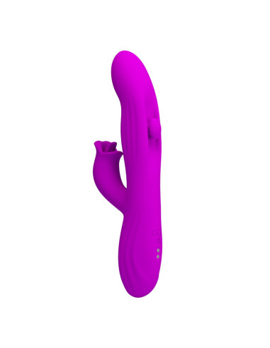 PRETTY LOVE YALANDA RABBIT OSCILLATING VIBRATOR WITH LED DISPLAY PURPLE
