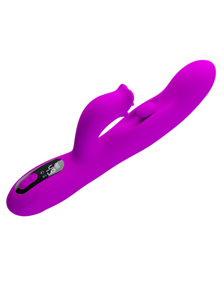 PRETTY LOVE YALANDA RABBIT OSCILLATING VIBRATOR WITH LED DISPLAY PURPLE