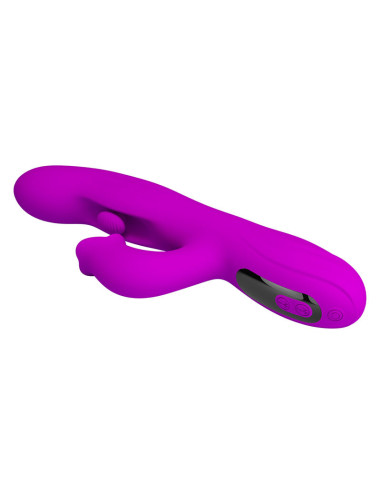 PRETTY LOVE YALANDA RABBIT OSCILLATING VIBRATOR WITH LED DISPLAY PURPLE