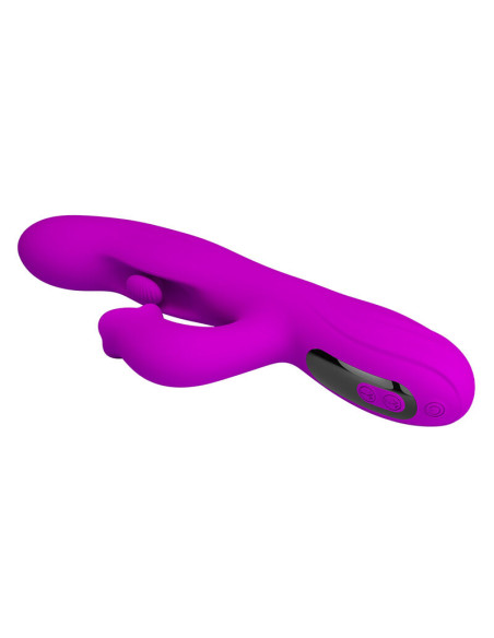 PRETTY LOVE YALANDA RABBIT OSCILLATING VIBRATOR WITH LED DISPLAY PURPLE