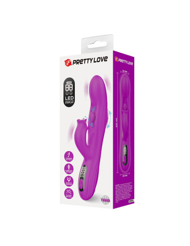 PRETTY LOVE YALANDA RABBIT OSCILLATING VIBRATOR WITH LED DISPLAY PURPLE