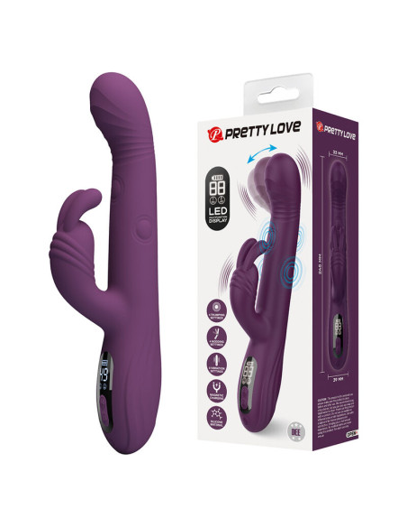 PRETTY LOVE DEE MULTIFUNCTION RABBIT VIBRATOR OSCILLATING AND PERCUSSION PURPLE