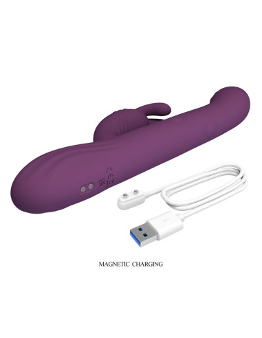 PRETTY LOVE DEE MULTIFUNCTION RABBIT VIBRATOR OSCILLATING AND PERCUSSION PURPLE