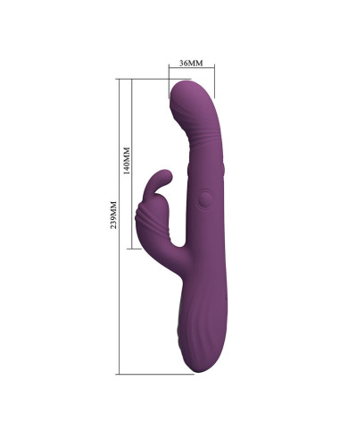 PRETTY LOVE DEE MULTIFUNCTION RABBIT VIBRATOR OSCILLATING AND PERCUSSION PURPLE
