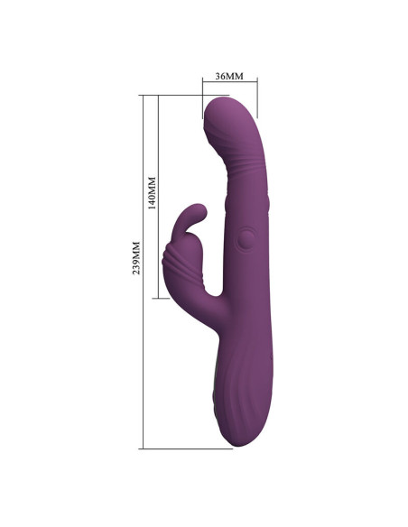PRETTY LOVE DEE MULTIFUNCTION RABBIT VIBRATOR OSCILLATING AND PERCUSSION PURPLE