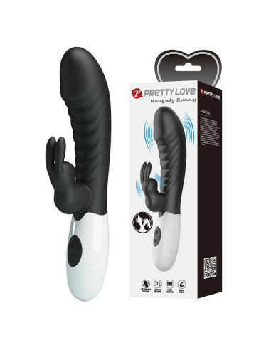 PRETTY LOVE NAUGHTY BUNNY 30 FUNCTION RABBIT VIBRATOR BLACK