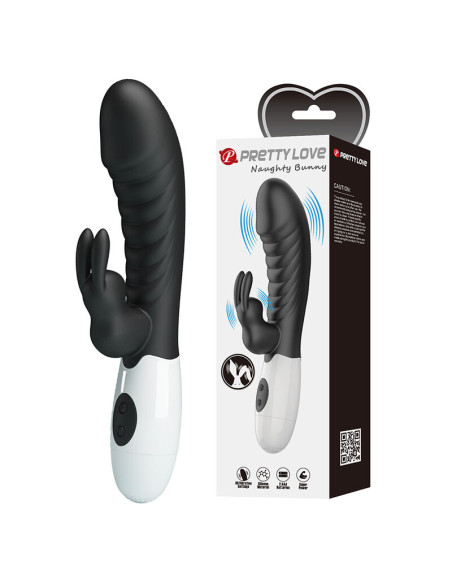 PRETTY LOVE NAUGHTY BUNNY 30 FUNCTION RABBIT VIBRATOR BLACK