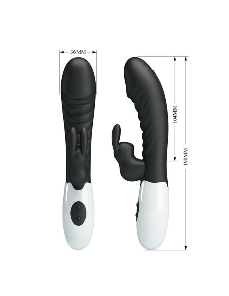 PRETTY LOVE NAUGHTY BUNNY 30 FUNCTION RABBIT VIBRATOR BLACK
