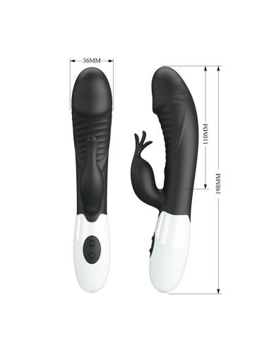 PRETTY LOVE RASMUSSEN 30 FUNCTION RABBIT VIBRATOR BLACK