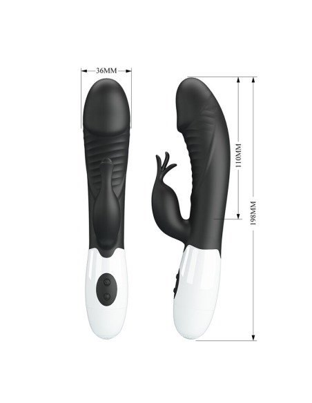 PRETTY LOVE RASMUSSEN 30 FUNCTION RABBIT VIBRATOR BLACK