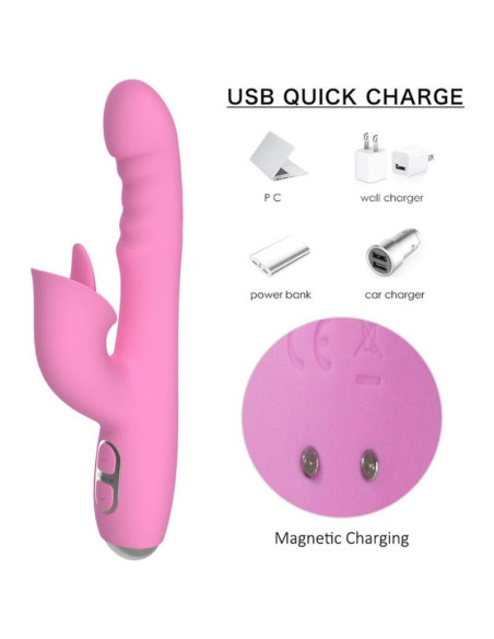 NALONE T MAY RABBIT VIBRATOR WITH PUSH AND OSCILLATING MOTION