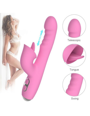 NALONE T MAY RABBIT VIBRATOR WITH PUSH AND OSCILLATING MOTION
