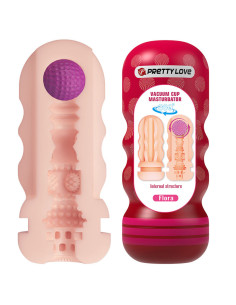 PRETTY LOVE FLORA VAGINA MASTURBATOR WITH SUCTION CUP AND INTERNAL TEXTURES